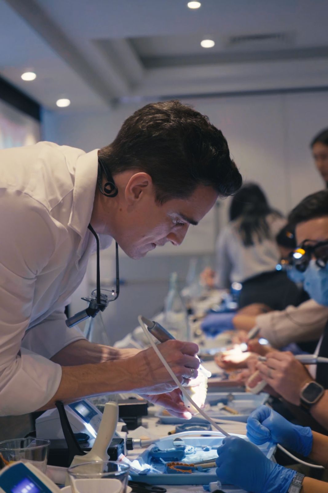 Dr. Aodhan demonstrating at chairside