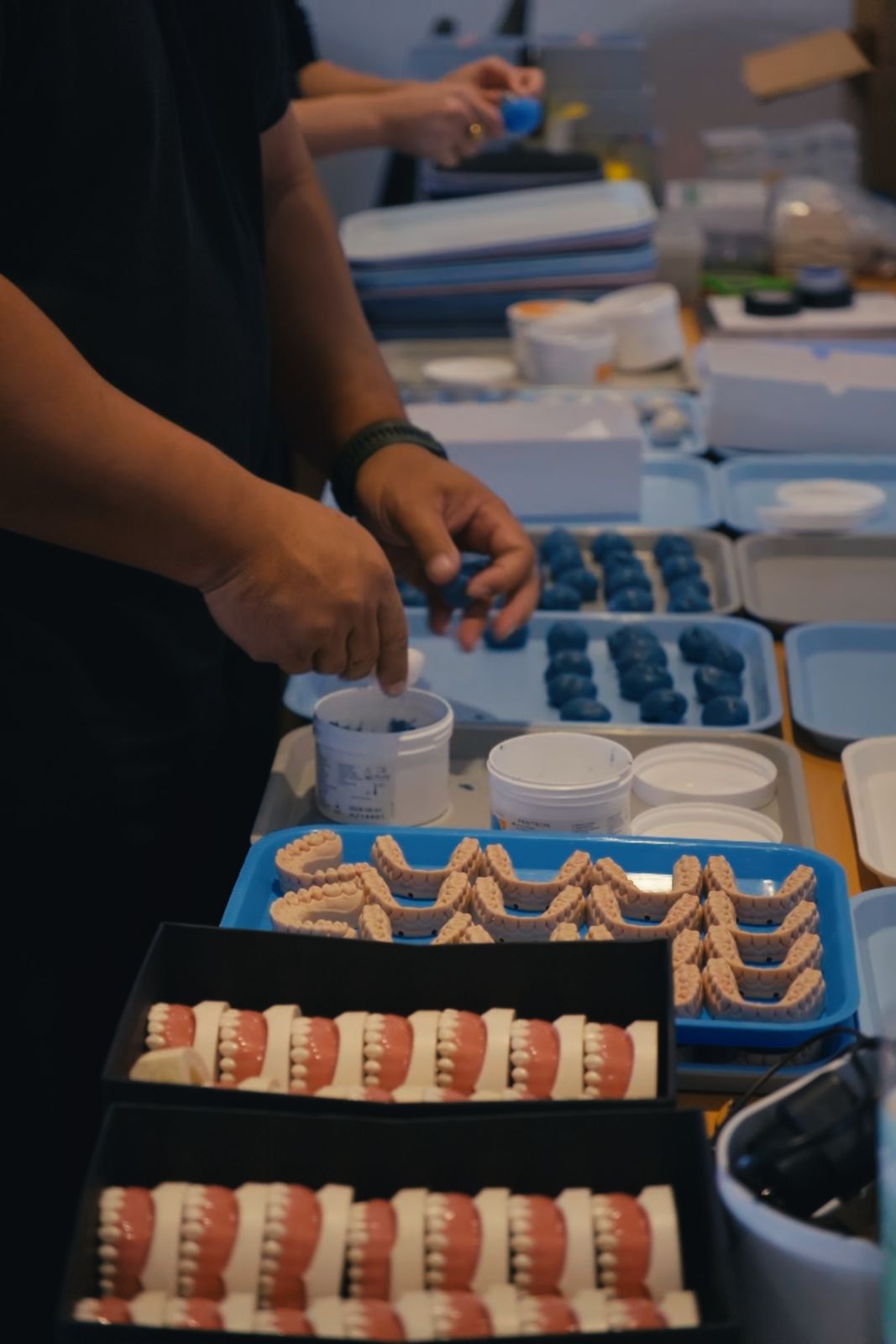 Masterclass materials and models laid out